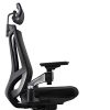 ANGEL QUEEN Chaise de Bureau Ergonomique Chaise de Bureau en Filet à Dossier Haut avec accoudoirs réglables 4D Chaise d'ordinateur réglable en Hauteur et Repose-tête réglable - Noir