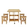 Anaelle Pandamoto Ensemble Table Pliante en Bois de Pin + 4 Chaises Pliante pour Salle à Manger, Cuisine, Séjour, Café, Poids: 26kg, Naturel