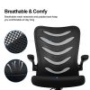 COMHOMA-Chaise-de-Bureau-Fauteuil-Sige-Ergonomique-Hauteur-Rglable-Accoudoirs-Pliables-Noir-0-1 COMHOMA Chaise de Bureau Fauteuil Siège Ergonomique Hauteur Réglable Accoudoirs Pliables Noir