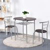 COSTWAY Ensemble de Salle à Manger 3 Pièces avec Table et 2 Chaises Peu Encombrant pour la Maison de Bistrot ou Chambres Compactes (café) Dimension de la Table : 80 x 53 x 74 CM
