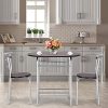 COSTWAY Ensemble de Salle à Manger 3 Pièces avec Table et 2 Chaises Peu Encombrant pour la Maison de Bistrot ou Chambres Compactes (café) Dimension de la Table : 80 x 53 x 74 CM
