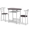 COSTWAY Ensemble de Salle à Manger 3 Pièces avec Table et 2 Chaises Peu Encombrant pour la Maison de Bistrot ou Chambres Compactes (café) Dimension de la Table : 80 x 53 x 74 CM