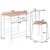 COSTWAY-Ensemble-de-Table-et-Chaise-pour-Salle--Manger-3-Pices-Comprenant-1-Table-et-2-Tabourets-MDF-0-0 COSTWAY Ensemble de Table et Chaise pour Salle à Manger 3 Pièces Comprenant 1 Table et 2 Tabourets MDF