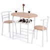 COSTWAY-Ensemble-de-Table-et-Chaise-pour-Salle--Manger-3-Pices-Comprenant-1-Table-et-2-Tabourets-MDF-0 COSTWAY Ensemble de Table et Chaise pour Salle à Manger 3 Pièces Comprenant 1 Table et 2 Tabourets MDF