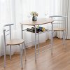 COSTWAY-Ensemble-de-Table-et-Chaise-pour-Salle--Manger-3-Pices-Comprenant-1-Table-et-2-Tabourets-MDF-0-2 COSTWAY Ensemble de Table et Chaise pour Salle à Manger 3 Pièces Comprenant 1 Table et 2 Tabourets MDF