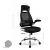 Chaise-De-Bureau-en-Maille-Fauteuil-De-Direction-Avec-Accoudoirs-Pliables-Sige-Ergonomique-Assise-Rembourre-Hauteur-Rglable-Soutien-Lombaire-Noir-0-0 Chaise De Bureau en Maille, Fauteuil De Direction Avec Accoudoirs Pliables, Siège Ergonomique, Assise Rembourrée, Hauteur Réglable, Soutien Lombaire, Noir