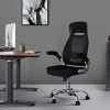 Chaise-De-Bureau-en-Maille-Fauteuil-De-Direction-Avec-Accoudoirs-Pliables-Sige-Ergonomique-Assise-Rembourre-Hauteur-Rglable-Soutien-Lombaire-Noir-0-1 Chaise De Bureau en Maille, Fauteuil De Direction Avec Accoudoirs Pliables, Siège Ergonomique, Assise Rembourrée, Hauteur Réglable, Soutien Lombaire, Noir