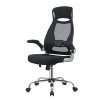Chaise-De-Bureau-en-Maille-Fauteuil-De-Direction-Avec-Accoudoirs-Pliables-Sige-Ergonomique-Assise-Rembourre-Hauteur-Rglable-Soutien-Lombaire-Noir-0 Chaise De Bureau en Maille, Fauteuil De Direction Avec Accoudoirs Pliables, Siège Ergonomique, Assise Rembourrée, Hauteur Réglable, Soutien Lombaire, Noir