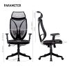 Chaise-de-Bureau-en-Maille-Fauteuil-Excutif-Ergonomique-Dossier-Haut-avec-Appui-tte-et-Soutien-Lombaire-Accoudoirs-Noir-0-1 Chaise de Bureau en Maille, Fauteuil Exécutif Ergonomique, Dossier Haut avec Appui tête et Soutien Lombaire, Accoudoirs, Noir