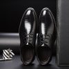 Chaussure Homme Cuir Brogue, Lacets Business Cuir Vernis Derby Mariage Dressing Oxford Noir Marron Rouge Jaune Bleu 37-48EU