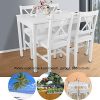 Cocoarm-Table-de-Salle--Manger-lgante-avec-4-chaises-Ensemble-de-Cuisine-Salon-Maison-Blanc-0-1 Cocoarm Table de Salle à Manger élégante avec 4 chaises Ensemble de Cuisine Salon Maison (Blanc)