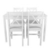 Cocoarm-Table-de-Salle--Manger-lgante-avec-4-chaises-Ensemble-de-Cuisine-Salon-Maison-Blanc-0 Cocoarm Table de Salle à Manger élégante avec 4 chaises Ensemble de Cuisine Salon Maison (Blanc)
