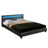 Corium® Lit Moderne de Textile avec LED