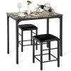 Costway Ensemble de Table et 2 Chaises Cuisine Set Table Chaises Rectangulaire Salle à Manger en Bois+Eponge 90 x 60 x 82 cm et 35 x 35 x 50.5 cm