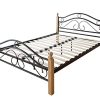 Dcoshop26-Lit-Adulte-2-Personnes-en-mtal-et-Bois-Brun-Clair-160-x-200cm-avec-sommier--Lattes-LIT06053-0 Décoshop26 Lit Adulte 2 Personnes en métal et Bois Brun Clair 160 x 200cm avec sommier à Lattes LIT06053