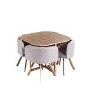 DecoInParis Ensemble Table + 4 chaises encastrables FLEN