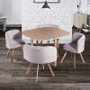 DecoInParis Ensemble Table + 4 chaises encastrables FLEN