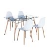 DecoInParis Table à Manger en Verre + 4 chaises scandinaves Livia