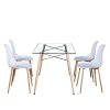 DecoInParis Table à Manger en Verre + 4 chaises scandinaves Livia