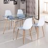 DecoInParis Table à Manger en Verre + 4 chaises scandinaves Livia