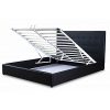 Designetsamaison Lit avec Coffre de Rangement Noir avec sommier 160 x 200 cm - Dream
