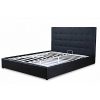 Designetsamaison Lit avec Coffre de Rangement Noir avec sommier 160 x 200 cm - Dream