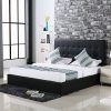 Designetsamaison Lit avec Coffre de Rangement Noir avec sommier 160 x 200 cm - Dream