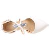 Duosheng & Elegant HC1901 Femme Bout Pointu Talon Haut Escarpins Sangle croisée Satin Chaussures de Mariage de mariée de soirée