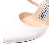 Duosheng & Elegant HC1901 Femme Bout Pointu Talon Haut Escarpins Sangle croisée Satin Chaussures de Mariage de mariée de soirée
