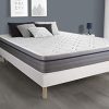 Ensemble Matelas Ressorts ensachés+Mémoire de Forme ACTIFLEX Zen 180x200 Maxi épaisseur 7zones de Confort + sommier KIT Blanc - Epaisseur : 26 cm - Confort : Equilibré