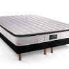 Ensemble Supérieur 160x200 Mémoire de Forme 3 Zones Double sommier Noir