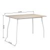 Ensemble de salle à manger 5 pièces avec table et chaises arrière en bois massif avec cadre en métal pour cuisine, salle à manger, 119,4 x 78,7 cm, blanc