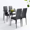 FURNITURE-R France Ensemble Table et Lot de x4 chaises de Salle à Manger, Noir