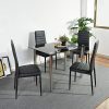 FURNITURE-R France Ensemble Table et Lot de x4 chaises de Salle à Manger, Noir