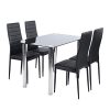 FURNITURE-R France Ensemble Table et Lot de x4 chaises de Salle à Manger, Noir