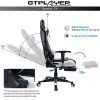 GTPLAYER Chaise Gaming Chaise de Bureau Fauteuil de Bureau Chaise Gamer Réglable en Hauteur Design Ergonomique avec Repose-Pieds et Fonction Bascule