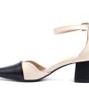 Greatonu Ladies Pointed Toe Mid Block Heel Ankle Strappy Court Shoes Sandals