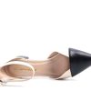 Greatonu Ladies Pointed Toe Mid Block Heel Ankle Strappy Court Shoes Sandals