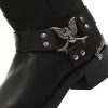 Grinders-Hommes-Noir-Biker-Style-Santiags-Bottes-Eagle-Hi-Western-en-Cuir-0-1 Grinders Hommes Noir Biker Style Santiags Bottes Eagle Hi Western en Cuir