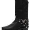 Grinders-Hommes-Noir-Biker-Style-Santiags-Bottes-Eagle-Hi-Western-en-Cuir-0 Grinders Hommes Noir Biker Style Santiags Bottes Eagle Hi Western en Cuir