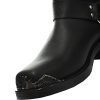 Grinders-Hommes-Noir-Biker-Style-Santiags-Bottes-Eagle-Hi-Western-en-Cuir-0-3 Grinders Hommes Noir Biker Style Santiags Bottes Eagle Hi Western en Cuir