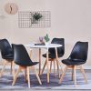 GroBKau Table de Salle à Manger avec 4 chaises, Table Ronde Moderne Blanche pour Cuisine, Salle à Manger, café, Loisirs, 5 pièces (80 x 80 x 75 cm)