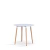 GroBKau Table de Salle à Manger avec 4 chaises, Table Ronde Moderne Blanche pour Cuisine, Salle à Manger, café, Loisirs, 5 pièces (80 x 80 x 75 cm)