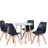 GroBKau Table de Salle à Manger avec 4 chaises, Table Ronde Moderne Blanche pour Cuisine, Salle à Manger, café, Loisirs, 5 pièces (80 x 80 x 75 cm)