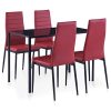 Gustala-Mobilier-de-Salle--Manger-5-pcs-Rouge-Bordeaux-0 Gustala Mobilier de Salle à Manger 5 pcs Rouge Bordeaux