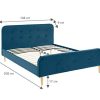 HOMIFAB-Lit-Adulte-scandinave-140X190-en-Velours-Bleu-Paon-avec-tte-de-lit-capitonne-et-sommier--Lattes-Inclus-Collection-Mark-0-0 HOMIFAB Lit Adulte scandinave 140X190 en Velours Bleu Paon avec tête de lit capitonnée et sommier à Lattes Inclus - Collection Mark