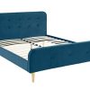 HOMIFAB-Lit-Adulte-scandinave-140X190-en-Velours-Bleu-Paon-avec-tte-de-lit-capitonne-et-sommier--Lattes-Inclus-Collection-Mark-0-1 HOMIFAB Lit Adulte scandinave 140X190 en Velours Bleu Paon avec tête de lit capitonnée et sommier à Lattes Inclus - Collection Mark