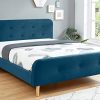 HOMIFAB-Lit-Adulte-scandinave-140X190-en-Velours-Bleu-Paon-avec-tte-de-lit-capitonne-et-sommier--Lattes-Inclus-Collection-Mark-0 HOMIFAB Lit Adulte scandinave 140X190 en Velours Bleu Paon avec tête de lit capitonnée et sommier à Lattes Inclus - Collection Mark