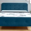 HOMIFAB-Lit-Adulte-scandinave-140X190-en-Velours-Bleu-Paon-avec-tte-de-lit-capitonne-et-sommier--Lattes-Inclus-Collection-Mark-0-3 HOMIFAB Lit Adulte scandinave 140X190 en Velours Bleu Paon avec tête de lit capitonnée et sommier à Lattes Inclus - Collection Mark