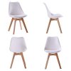 Happy Garden Ensemble Table Extensible 120/160cm et 6 chaises scandinave Blanc Nora